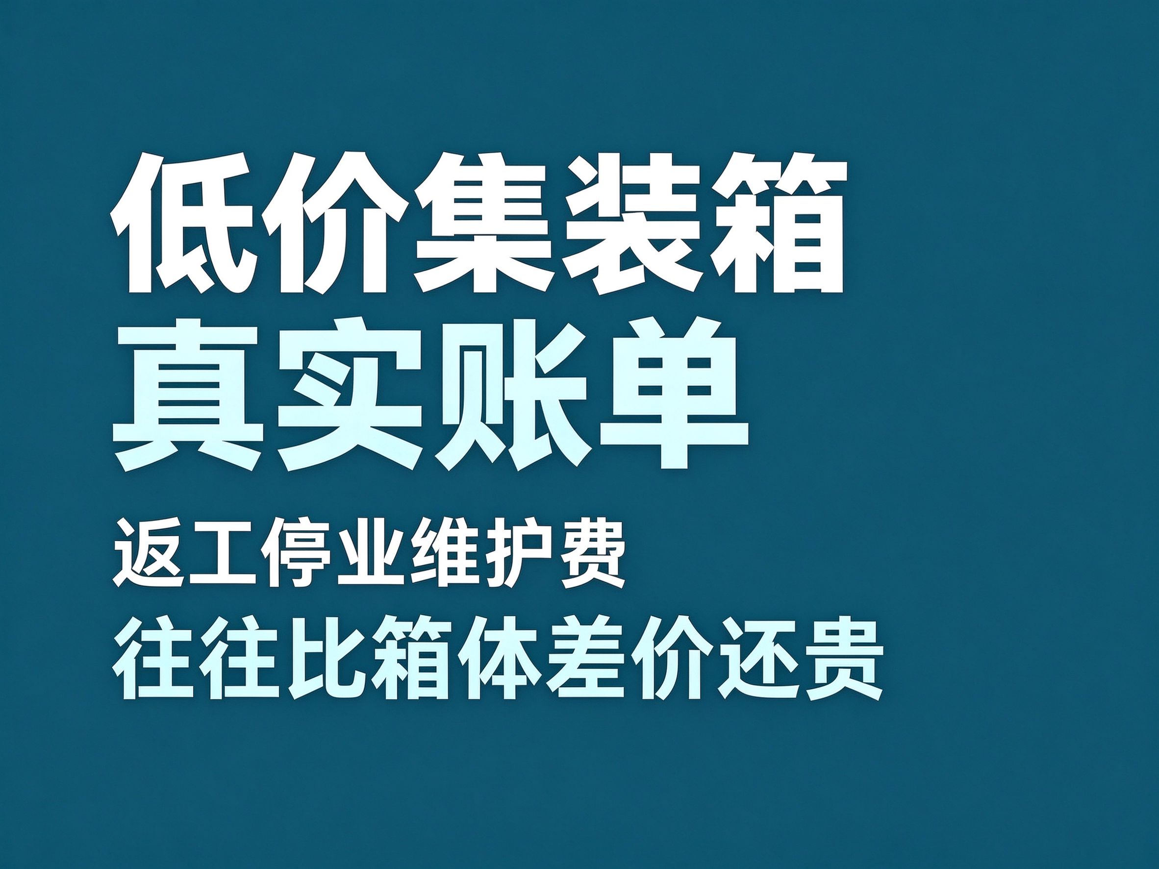 15低价集装箱的真实账单：返工停业维护费，往往比箱体差价还贵