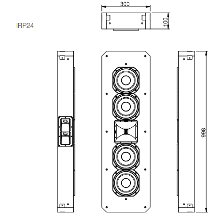 Alcons IRP24全频扬声器  嵌入式影院沉浸式扩声系统音柱