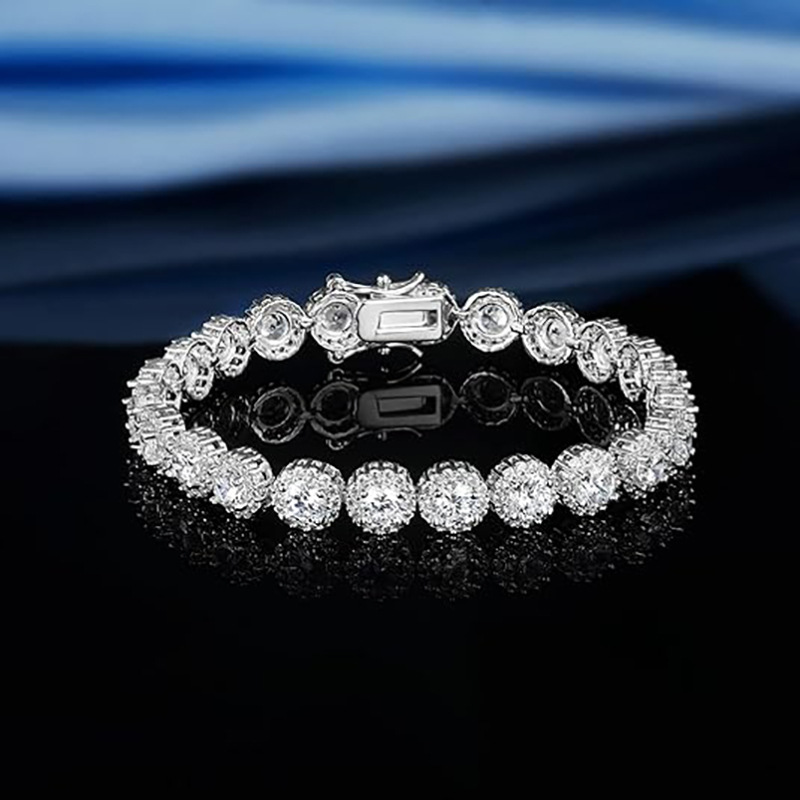 B-005  5mm Round Cuban Link Tennis Bracelet, Unisex Light Luxury Premium Fashion Jewelry