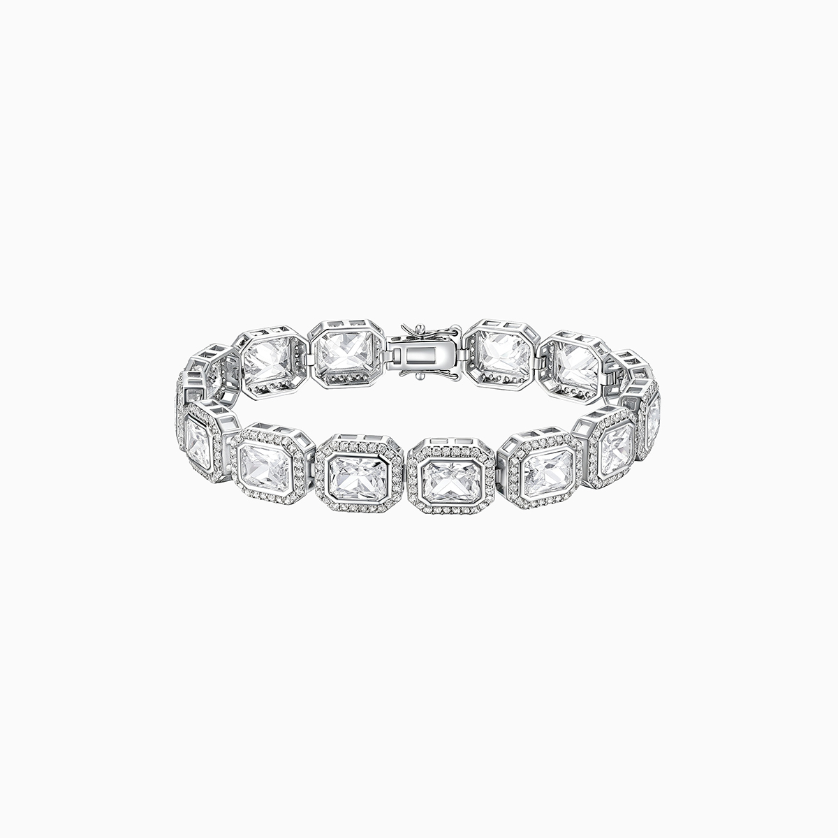 B-001  New Arrival Square Cuban Link Tennis Bracelet, Copper Inlaid CZ Bold Heavy Design European & American Fashion Jewelry