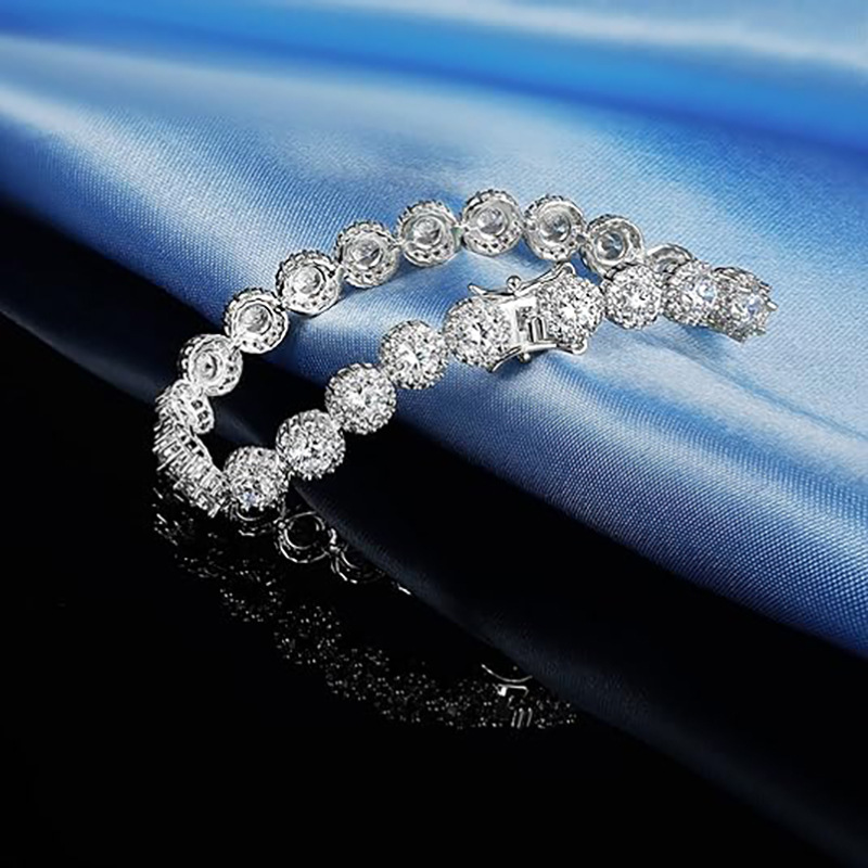 B-005  5mm Round Cuban Link Tennis Bracelet, Unisex Light Luxury Premium Fashion Jewelry