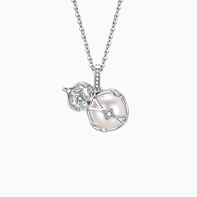 N-005  S925 Sterling Silver Hollow Gourd Cage Pendant for Women, New Chinese Style Fashion Jewelry