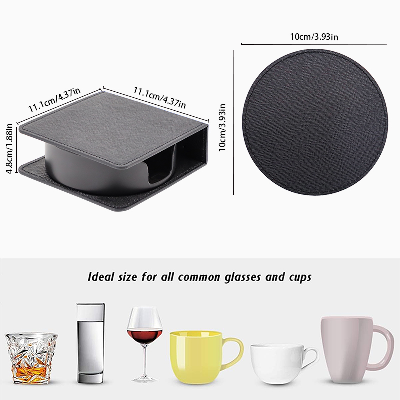Round Black Coaster Sets