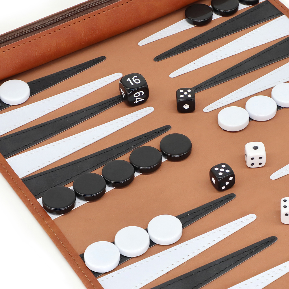 Brown Strap Style Backgammon Sets