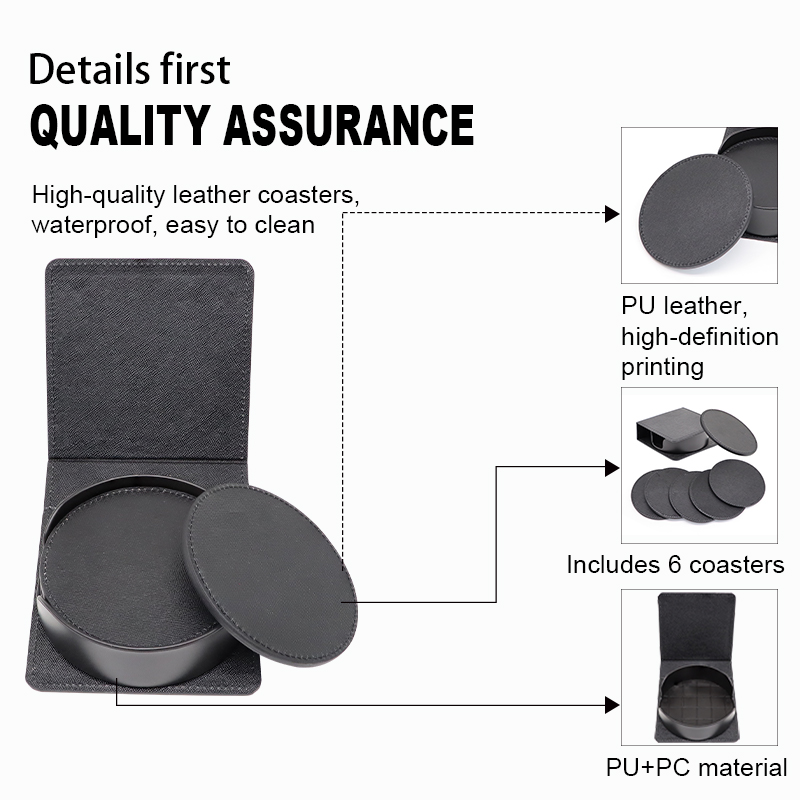 Round Black Coaster Sets