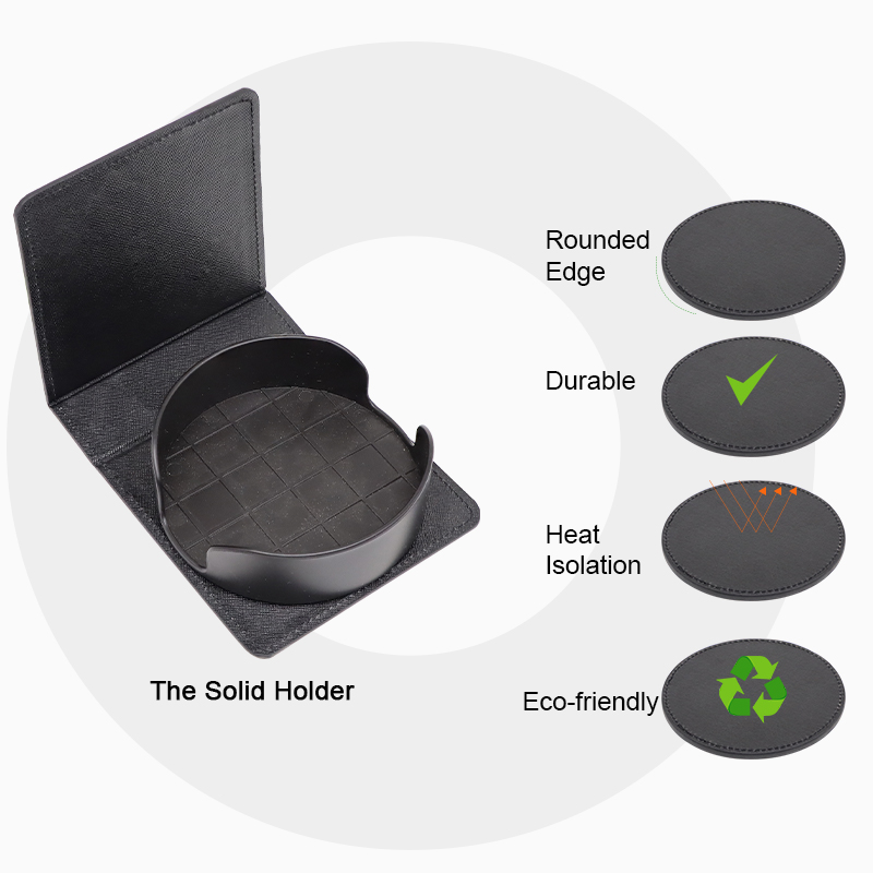 Round Black Coaster Sets