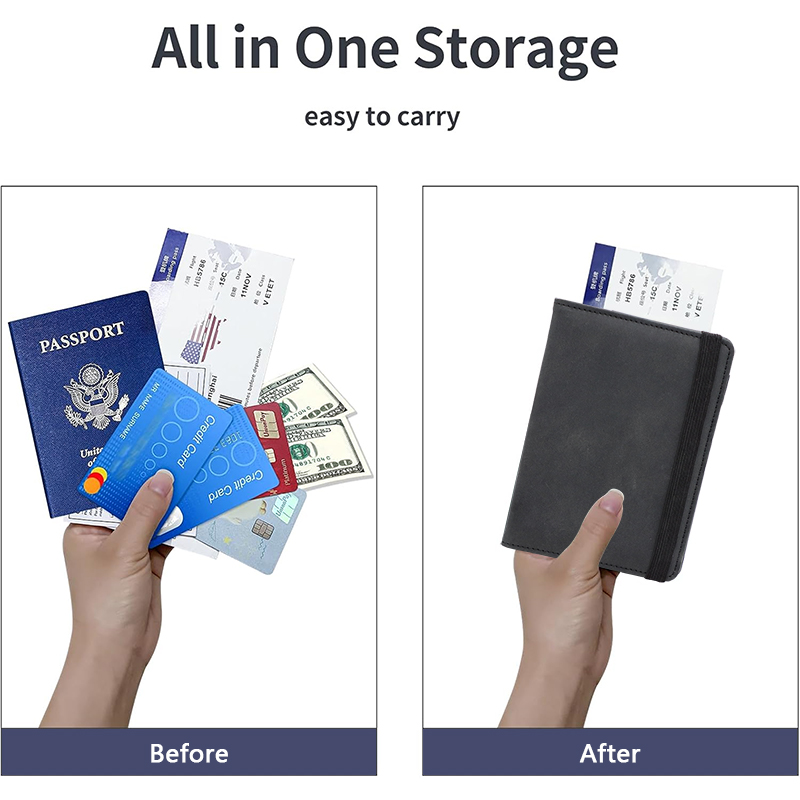 Dark Gray Full PU Passport Covers