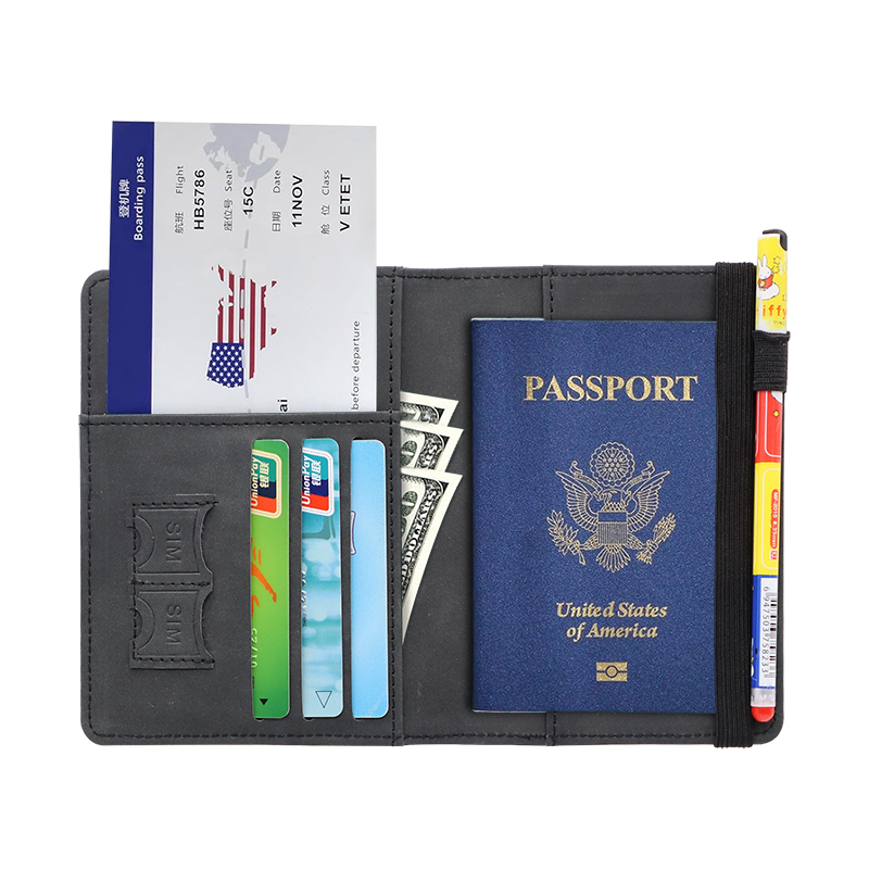 Dark Gray Full PU Passport Covers
