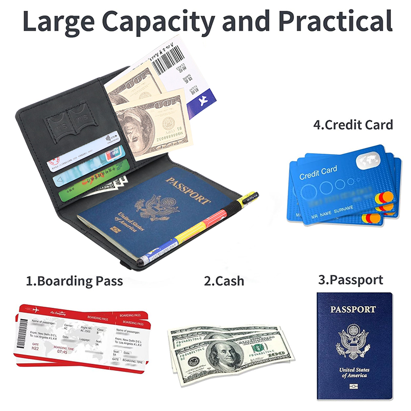 Dark Gray Full PU Passport Covers
