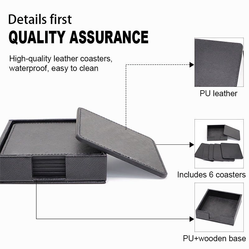 Square Black Coaster Sets