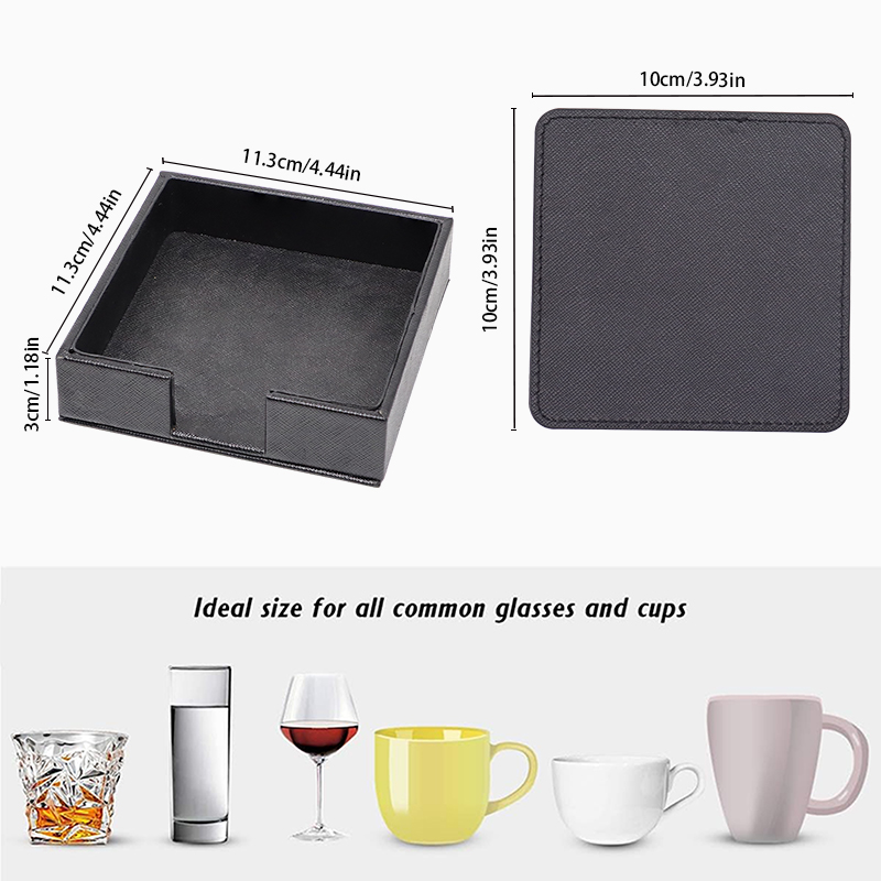 Square Black Coaster Sets