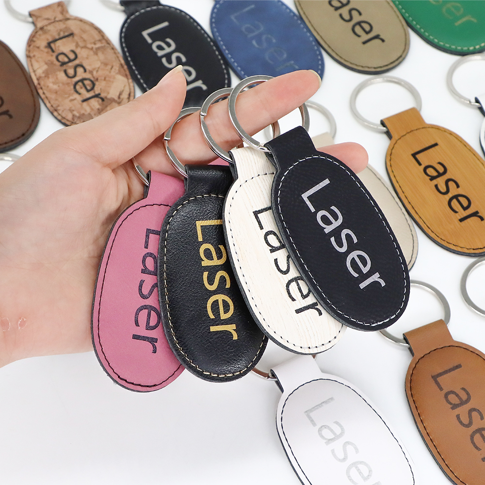 Oval Laser Keychains