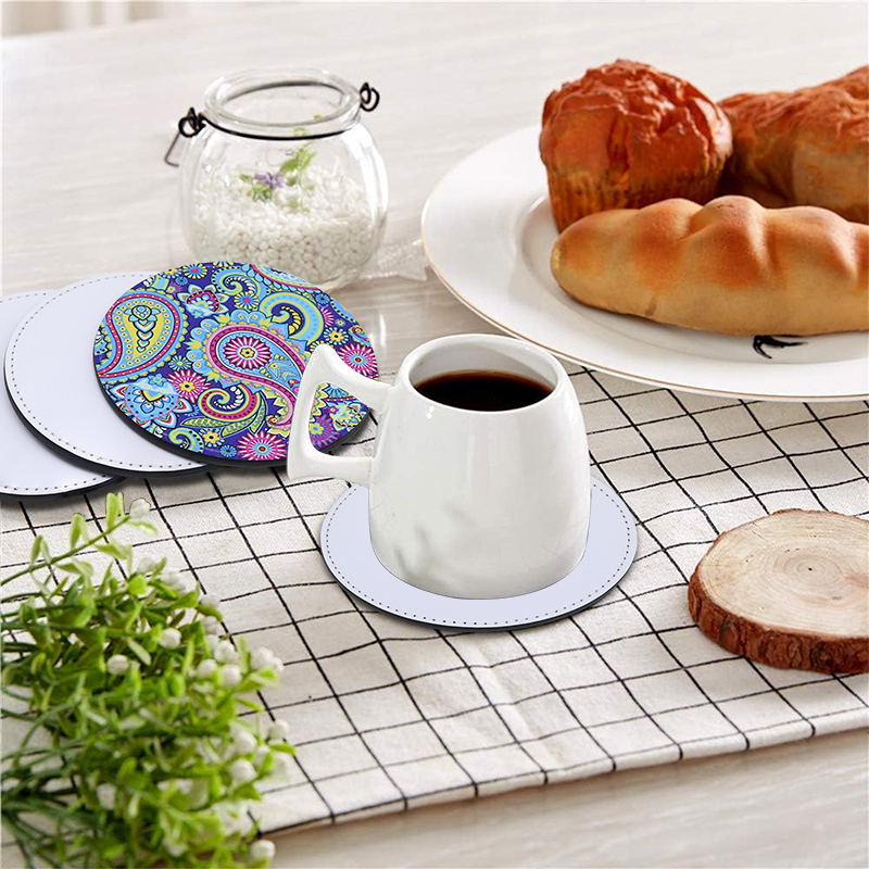 Round White Coaster Sets