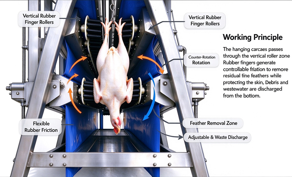 Automatic Vertical Poultry Plucking Machine