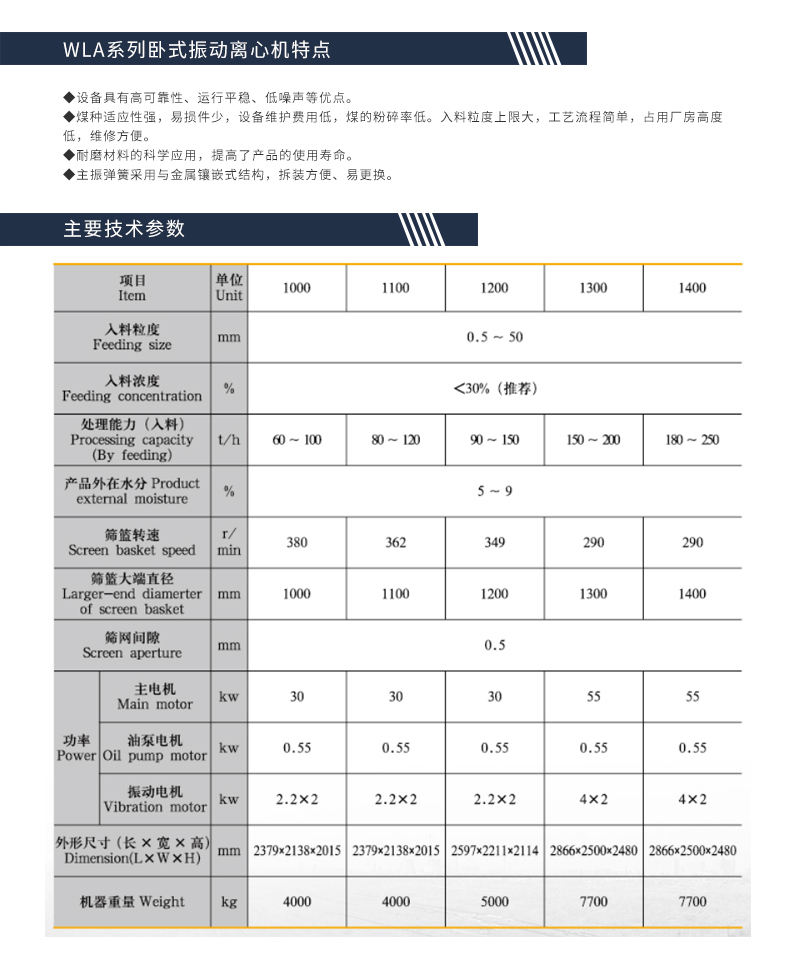 WLA系列卧式振动离心机-