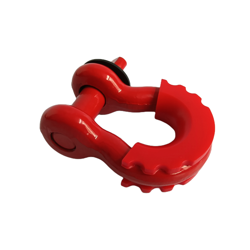 TOW&HITCH Red Powder-Coated D-Ring Bow Shackle