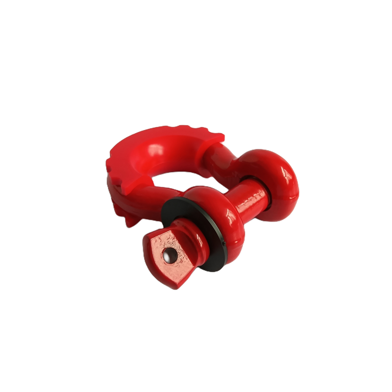 TOW&HITCH Red Powder-Coated D-Ring Bow Shackle