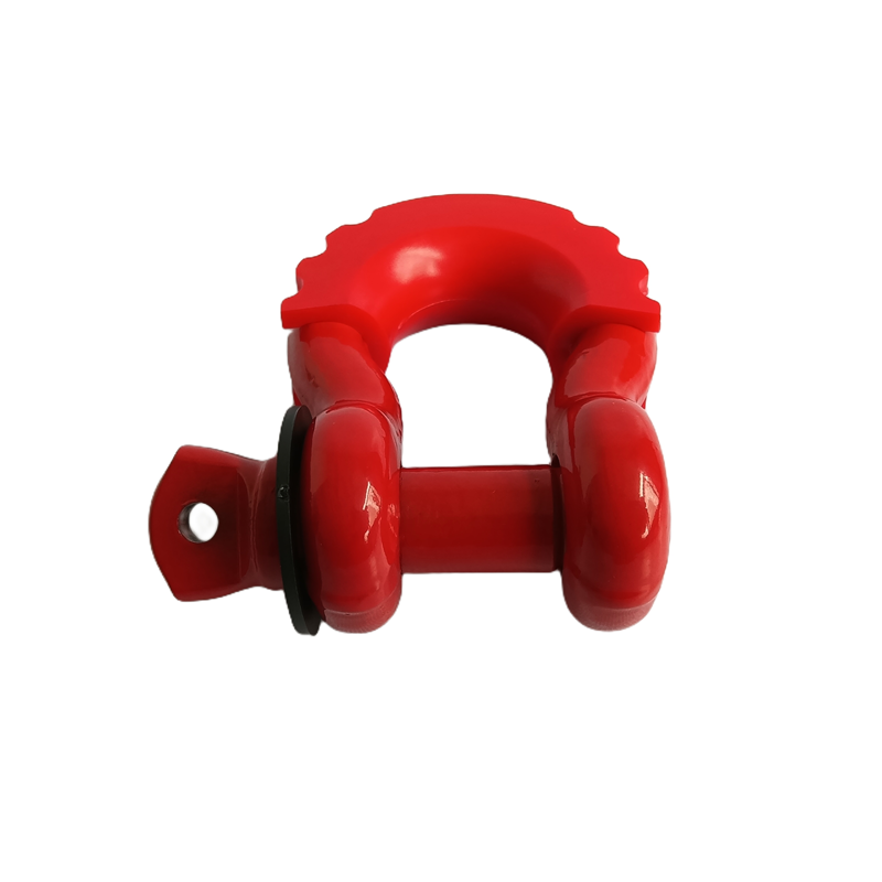 TOW&HITCH Red Powder-Coated D-Ring Bow Shackle