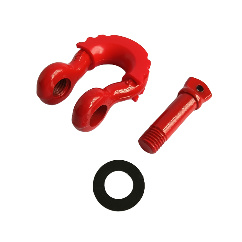 TOW&HITCH Red Powder-Coated D-Ring Bow Shackle
