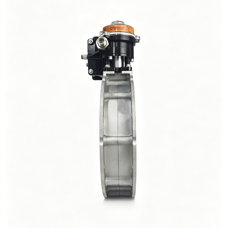 A瀞海新款气动粉尘蝶阀V1FS铝合金气动水泥粉体蝶阀双法兰V2FS