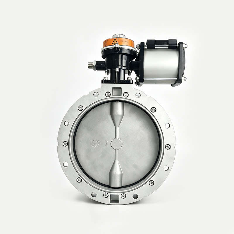 A瀞海新款气动粉尘蝶阀V1FS铝合金气动水泥粉体蝶阀双法兰V2FS