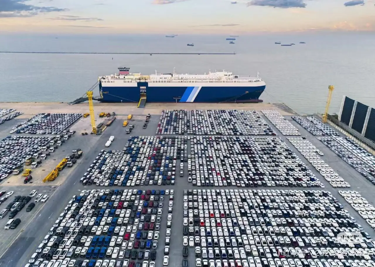 Used vehicles loaded for export shipment