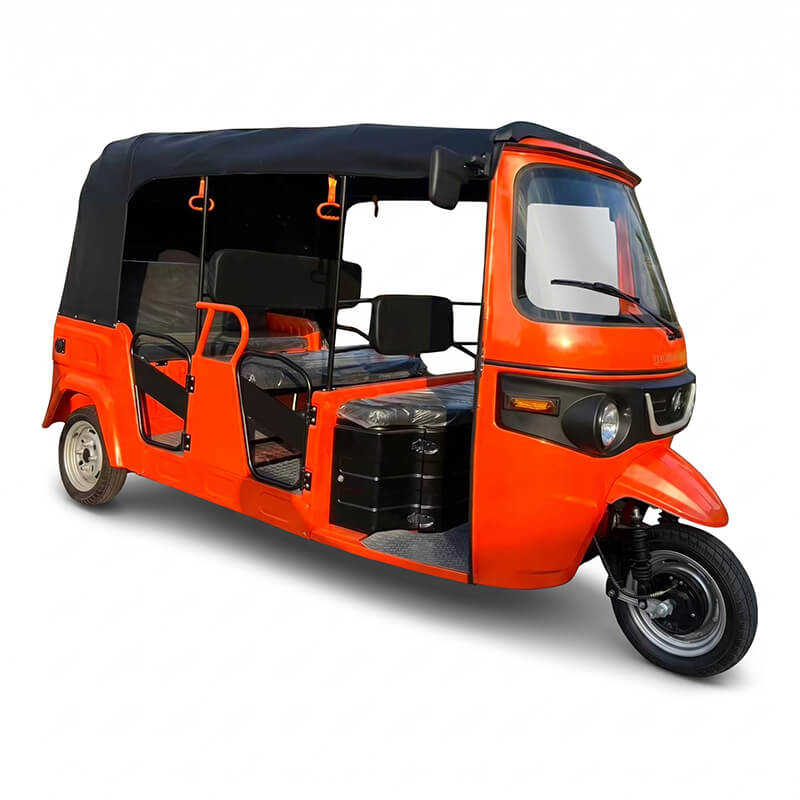 LZ-T02 Double-Row 100km Long Range Taxi Tuk Tuk Closed Adult 6 Passenger Electric Tricycle (4000W PMSM, 70km/h)