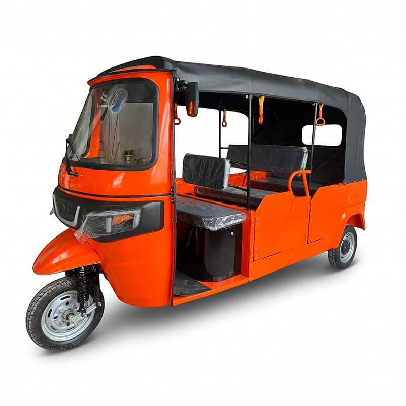 LZ-T02 Double-Row 100km Long Range Taxi Tuk Tuk Closed Adult 6 Passenger Electric Tricycle (4000W PMSM, 70km/h)