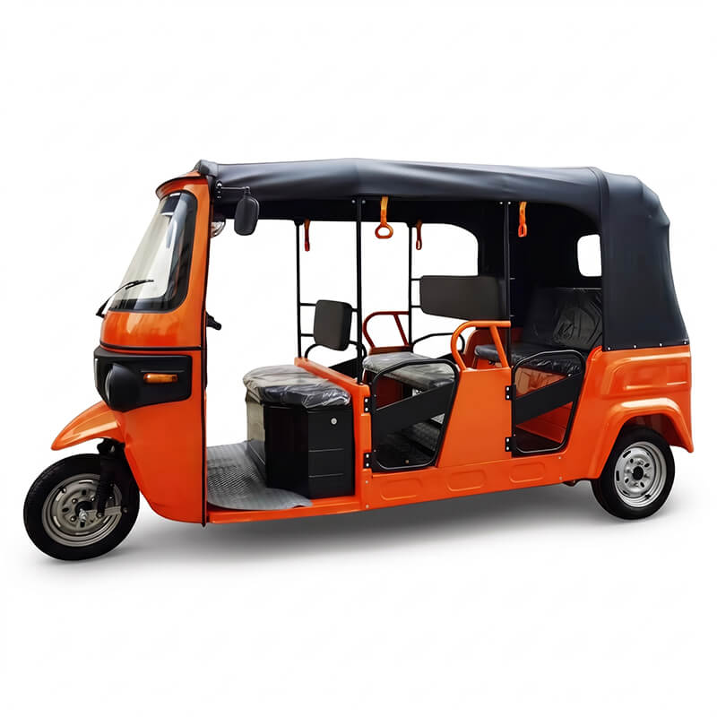 LZ-T02 Double-Row 100km Long Range Taxi Tuk Tuk Closed Adult 6 Passenger Electric Tricycle (4000W PMSM, 70km/h)
