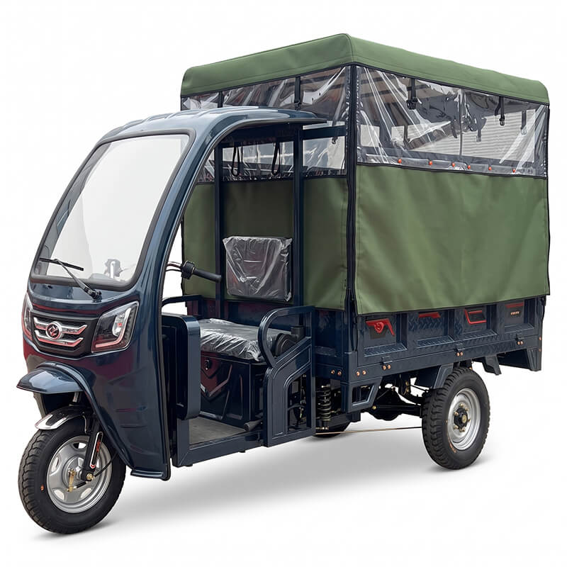 Dajiang 1.8m Heavy-Duty Semi-Cabin Electric Tricycle, 6-7 Seater, 1500kg Load Passenger & Cargo Trike (1500W PMSM)