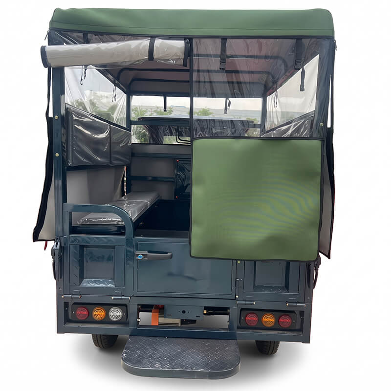 Dajiang 1.8m Heavy-Duty Semi-Cabin Electric Tricycle, 6-7 Seater, 1500kg Load Passenger & Cargo Trike (1500W PMSM)