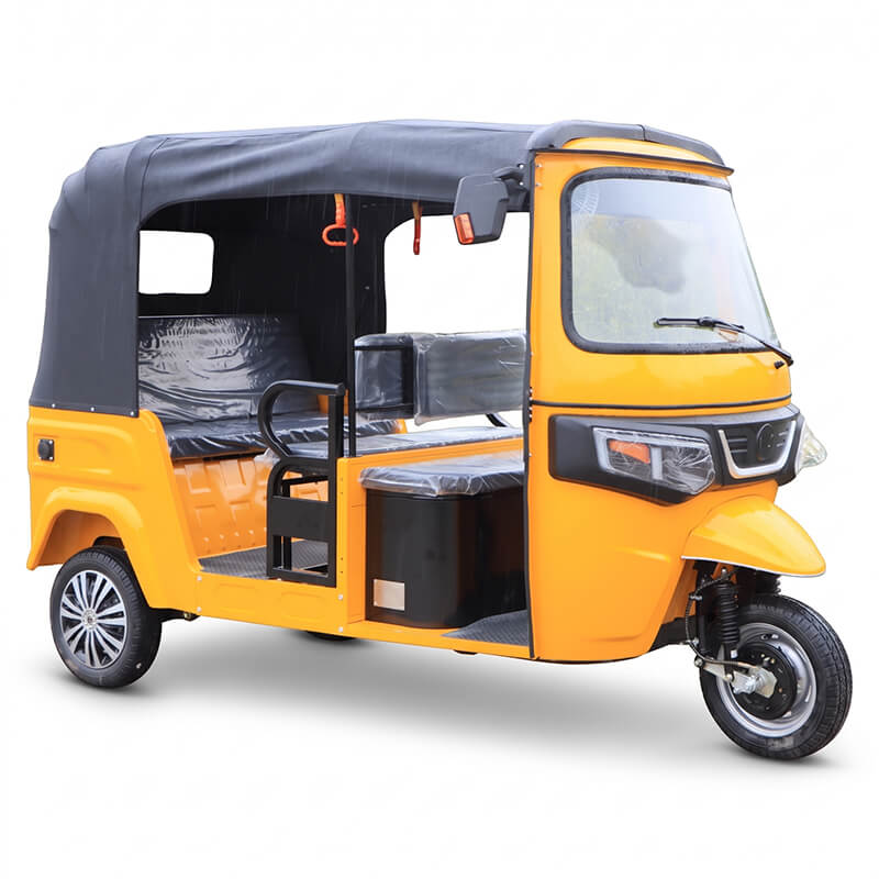 LZ-T02 Double-Row 100km Long Range Taxi Tuk Tuk Closed Adult 6 Passenger Electric Tricycle (4000W PMSM, 70km/h)