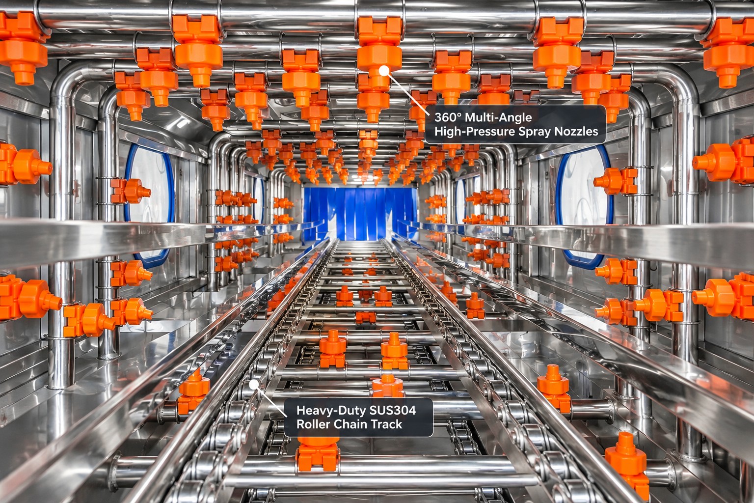 Automatic Tray & Basket Washing Machine | Industrial Crate Washer for Food Factory