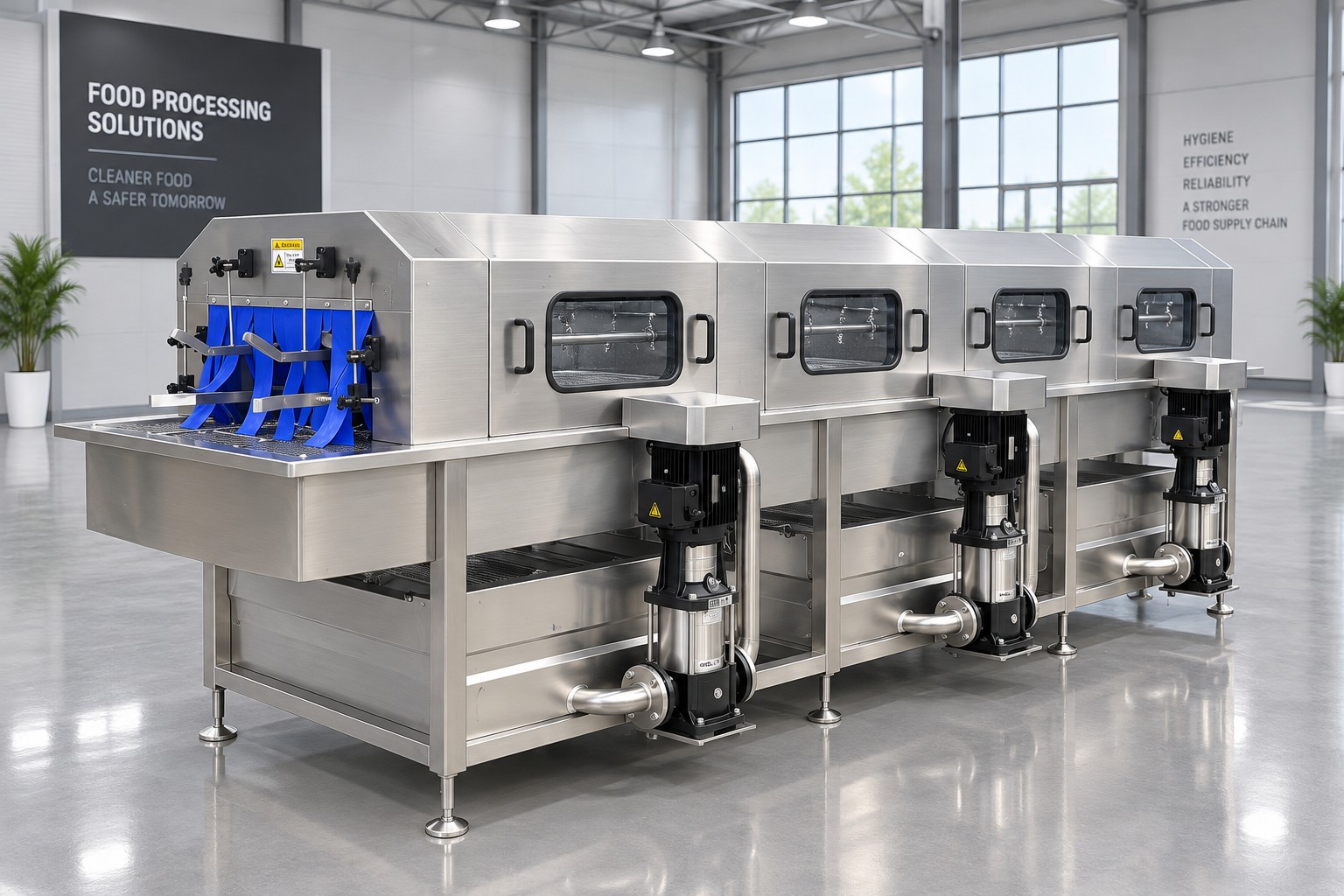 Automatic Tray & Basket Washing Machine | Industrial Crate Washer for Food Factory