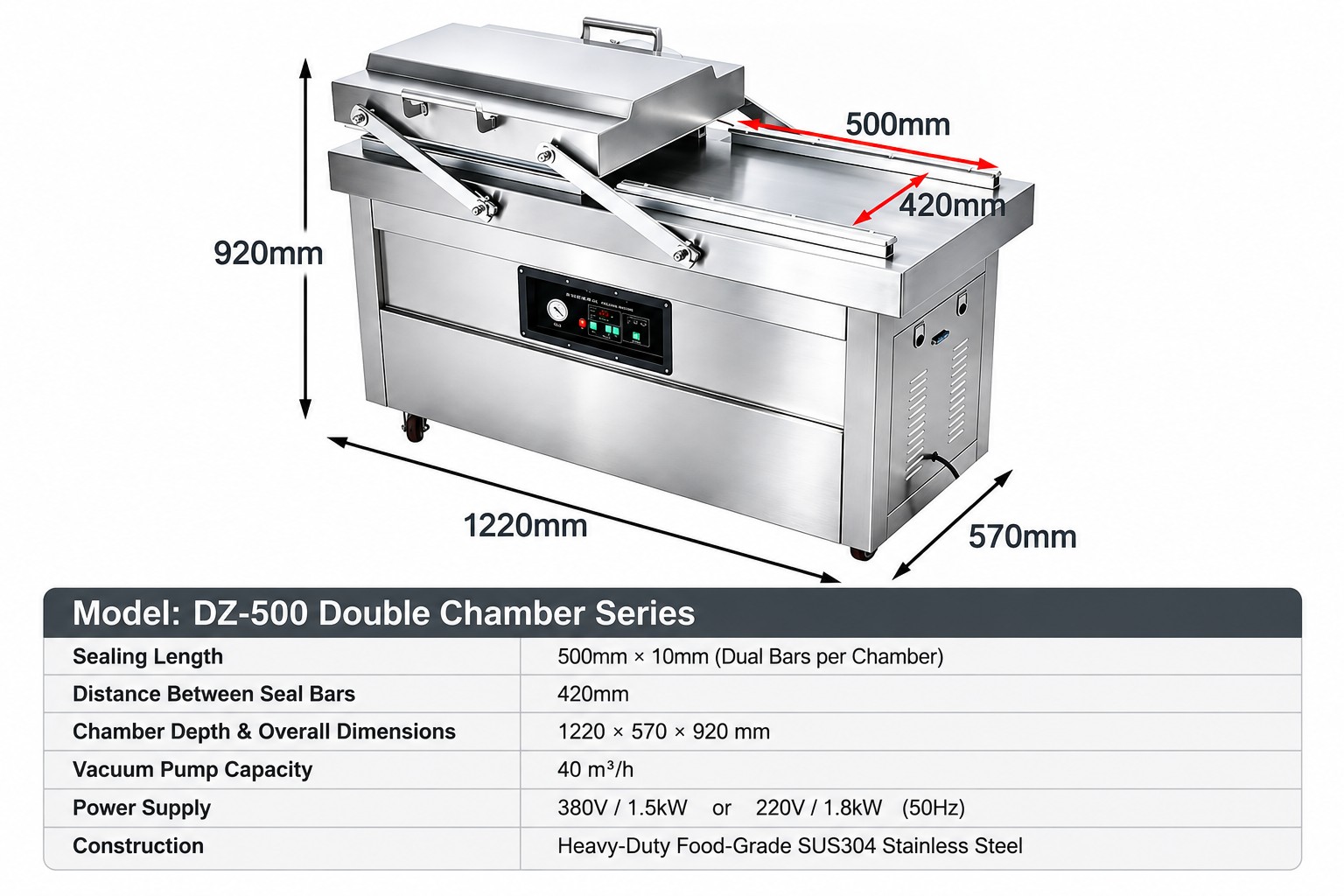 Double Chamber Vacuum Packing Machine | Industrial Vacuum Packaging Sealer for Food