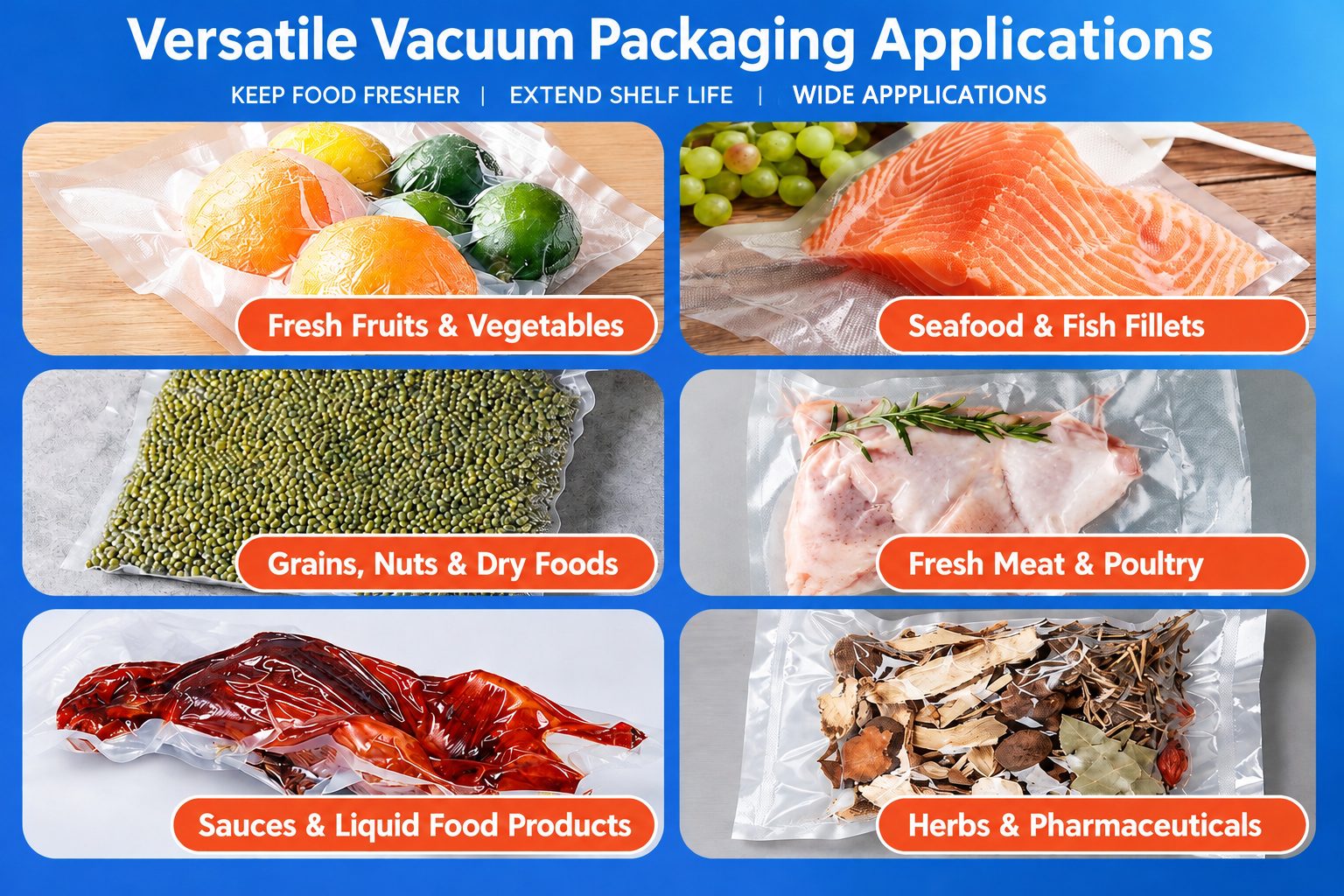 Double Chamber Vacuum Packing Machine Application For Various Food