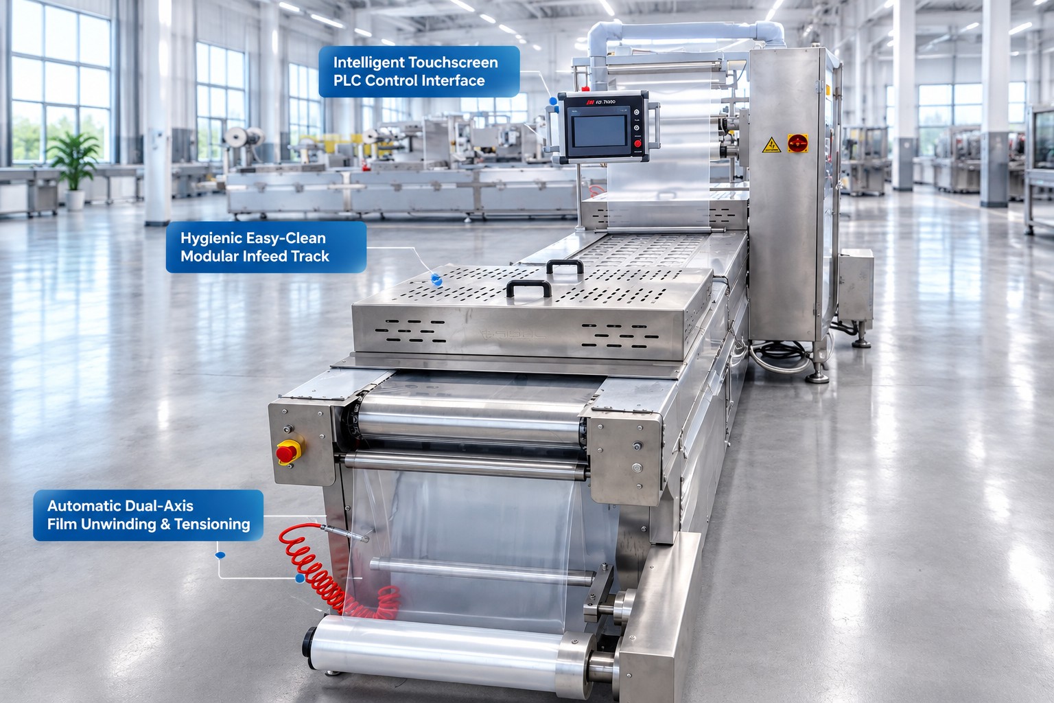 Thermoforming Vacuum Packaging Machine | Automatic Rollstock Vacuum Packing Equipment